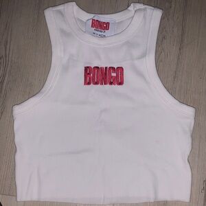 BONGO White Tank Top with Red Logo